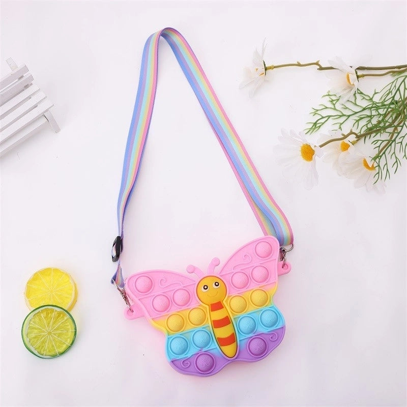 Kid’S Butterfly Silica Gel Zipper Kids Wallets