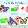 (US Only)10 Pcs Butterfly Special Shaped DIY Diamond Art Coasters Kit Crafts with Holder
