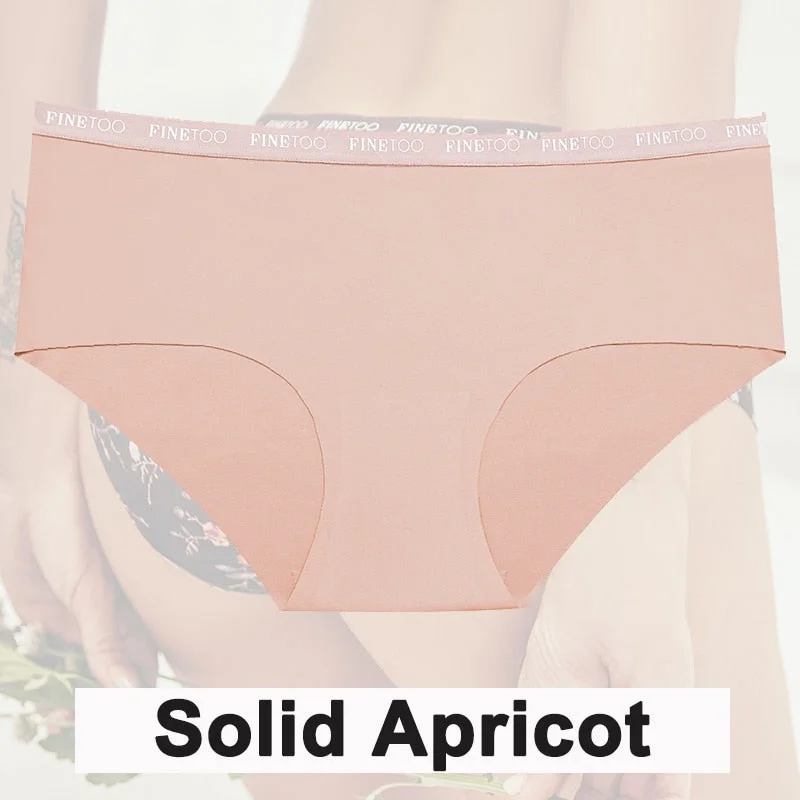 1/2PCS Set Women Panties Sexy Lingerie Seamless Underwear  Floral Female Underpants Intimates Panties Solid Color Finetoo Briefs