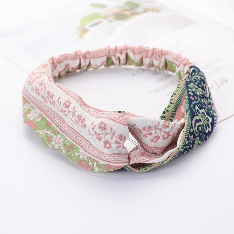 Women’s Lady Polka Dots Flower Cloth Hair Band