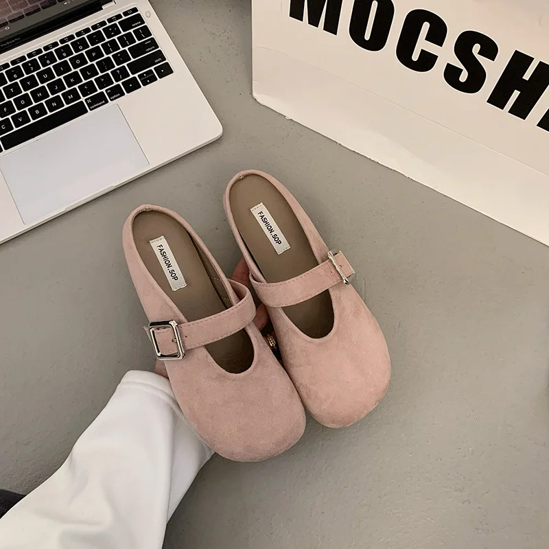 Yyvonne Jane's First Half Slippers Women Wear Half-Dragging 2025 Color Soft Flat Soles Pedaling Muller Shoes Tide