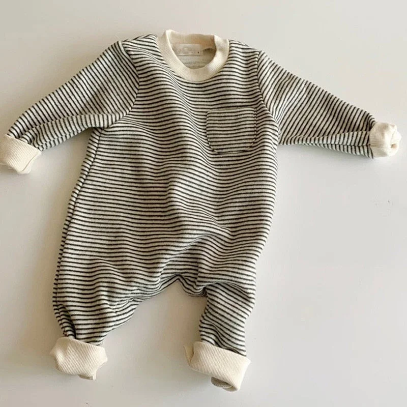 MILANCEL spring baby clothes striped infant girls boys jumpsuits simple style baby playsuit