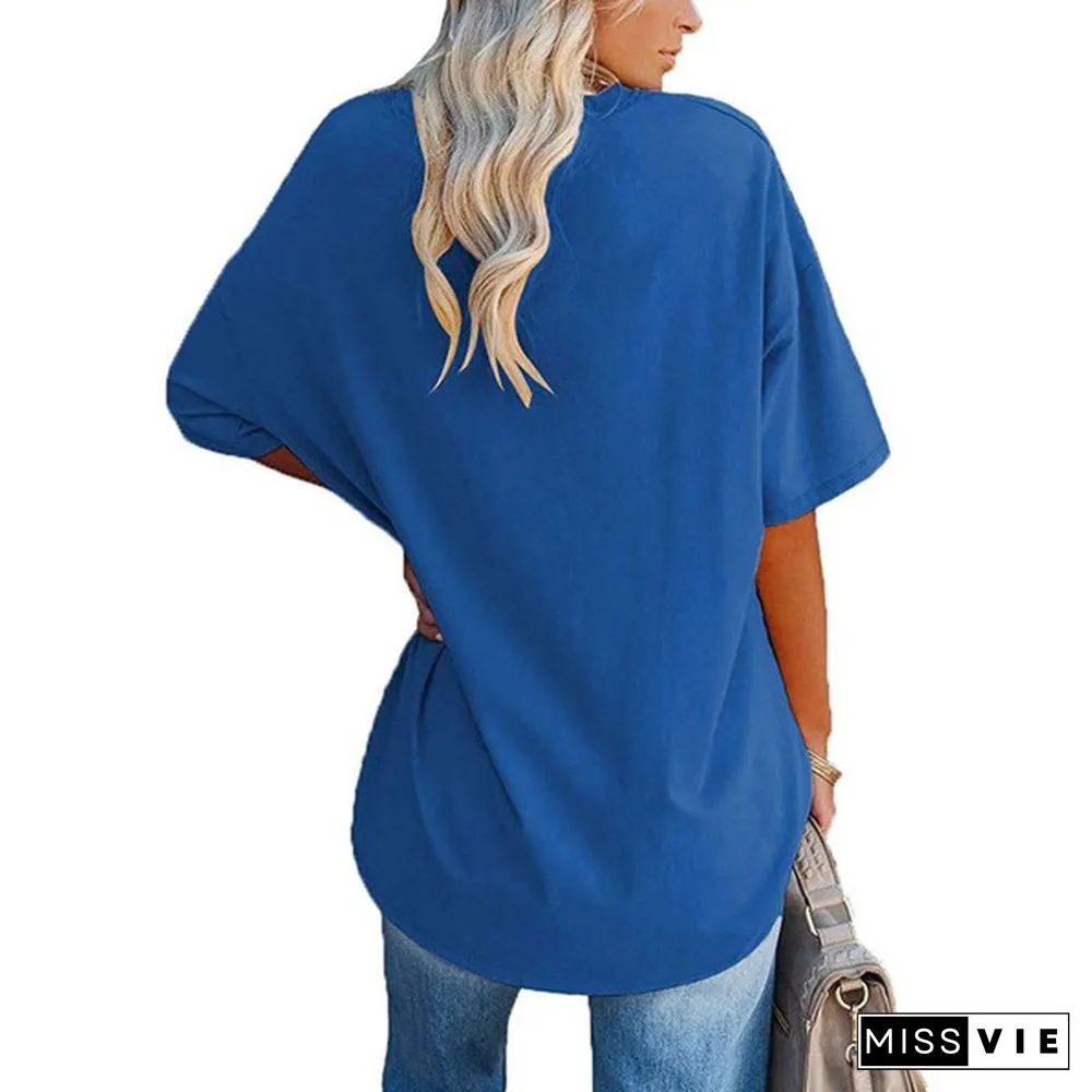 XS-8XL Spring Summer Tops Plus Size Fashion Clothes Womens Casual Short Sleeve Tee Shirts