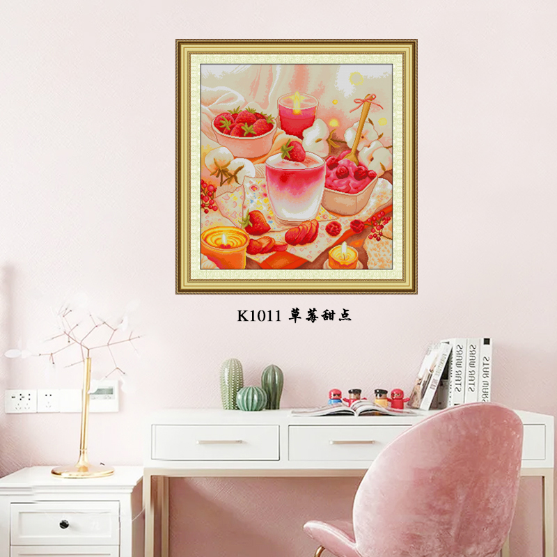 [K1011-Strawberry Dessert]  Painting Fairy Cross Stitch