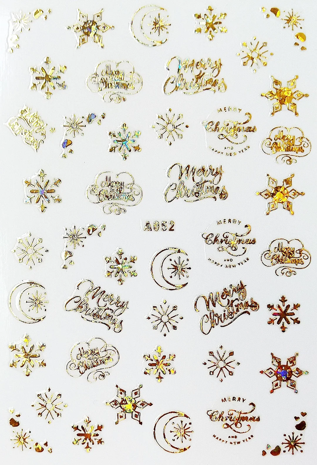 Merry Christmas 3D Elk Nail Art Decals Nail Sticker Manicure Red Laser Gold Silver White Snow Sticker for Nail Design Decoration-Nail Inspo