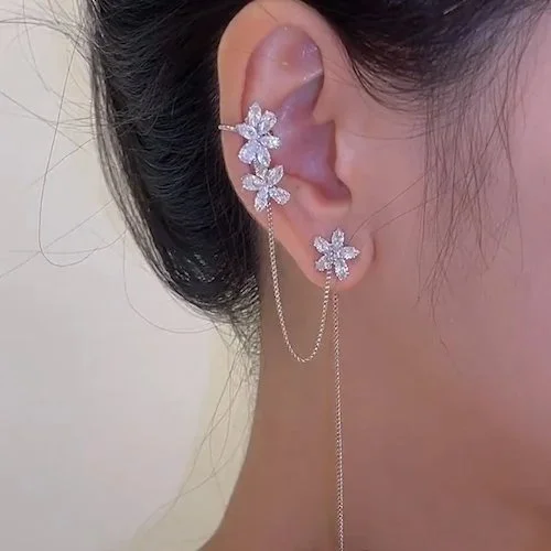 🔥 Summer Promotion 49% OFF 🔥(🌸New Spring)Flower Ear Wire Ear Clip Earrings
