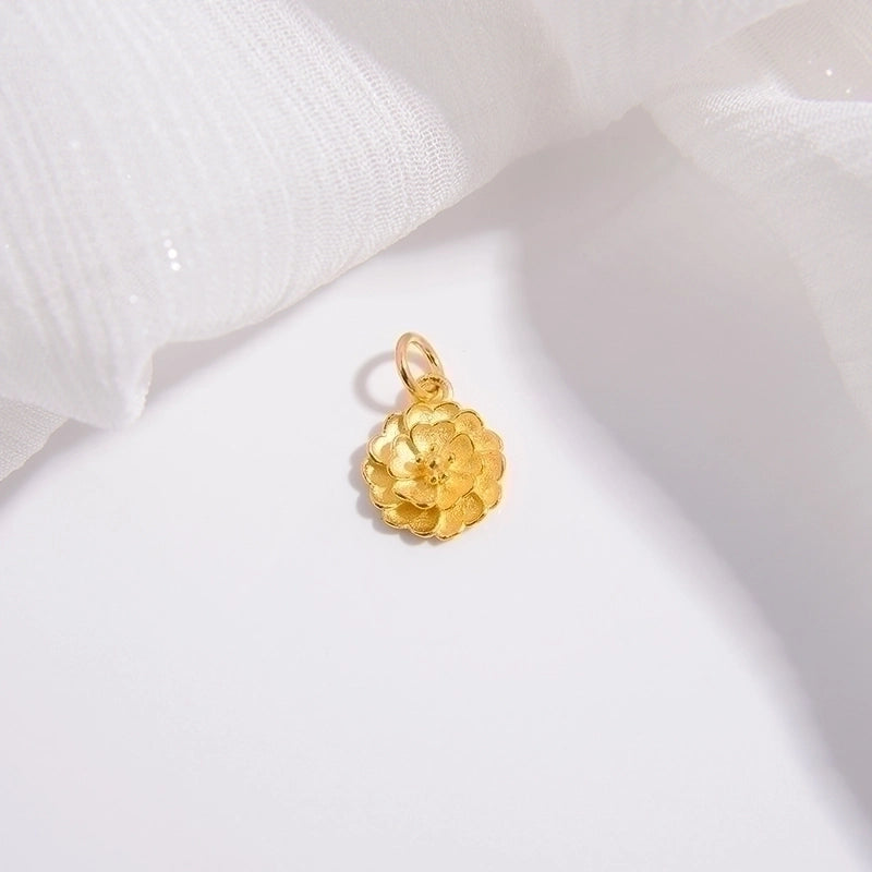 1 Piece 11.5*7.2mm 925 Sterling Silver 18K Gold Plated Petal Lotus Carp Pendant Jewelry Accessories