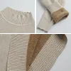 Gioiacombo&trade; Maglione da donna in pile caldo mezzo dolcevita autunno e inverno addensato