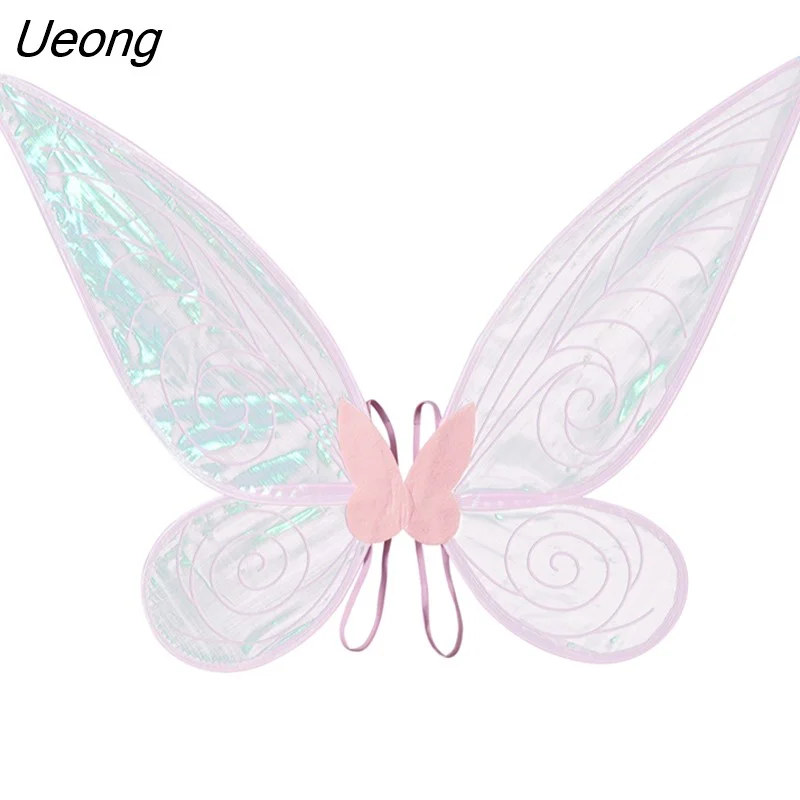 Ueong Organza Angel Wings Kids Girls Butterfly Shape Fairy Wing for Halloween Cosplay Costume Party Photography Prop