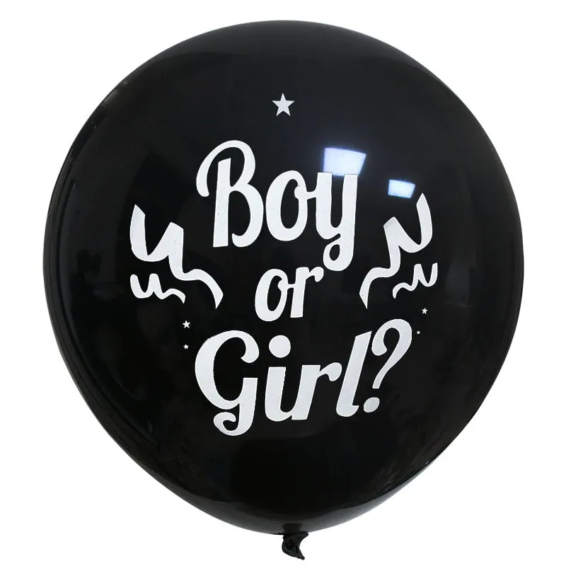 1Set 36 Giant Boy or Girl Black Latex Balloon Blue Pink Confetti Baby Shower Globos Gender Reveal Party Decoration Supplies