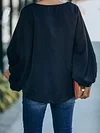 Lace Split-Joint Batwing Sleeves Shirts Tops