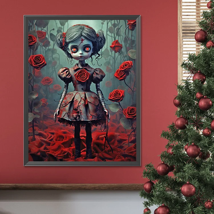 30*40CM - Round Drill Diamond Painting - Horror Doll