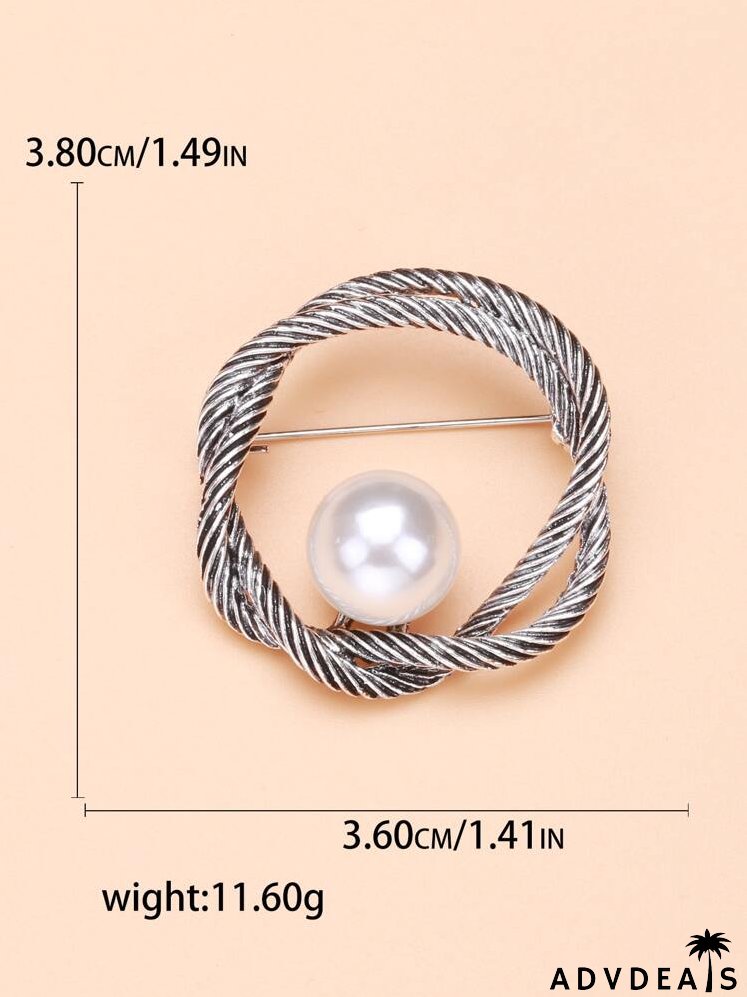 Faux Pearl Decor Brooch