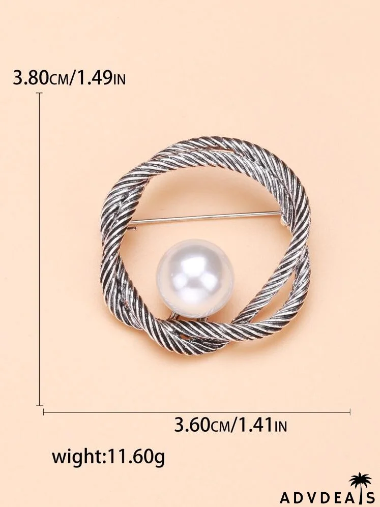 Faux Pearl Decor Brooch
