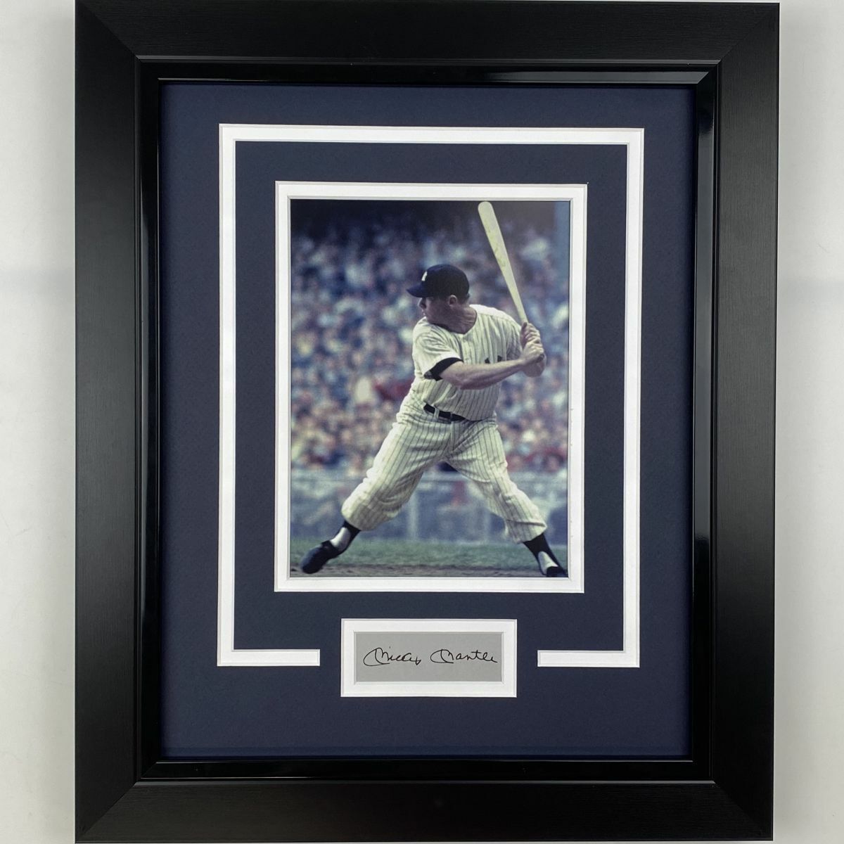 Framed Mickey Mantle Facsimile Laser Engraved Auto New York Yankees Photo Poster painting