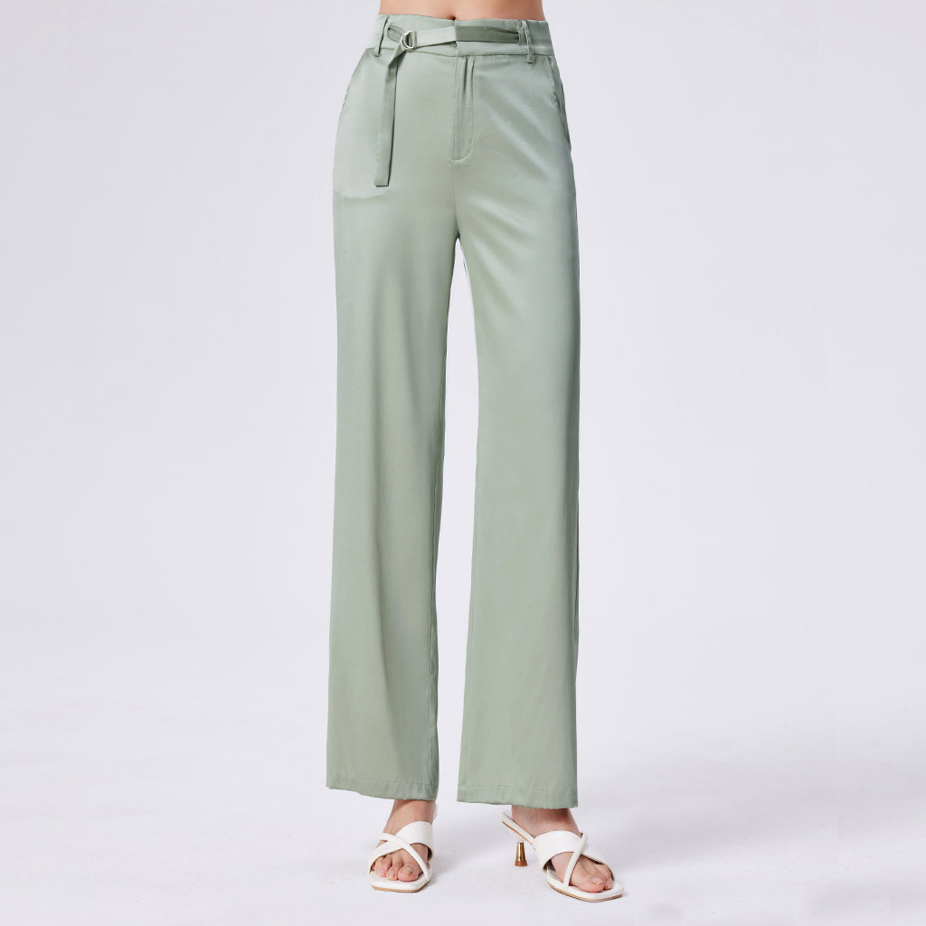 Lounge Silk Wide Leg Pants with High Waisted for Women REAL SILK LIFE