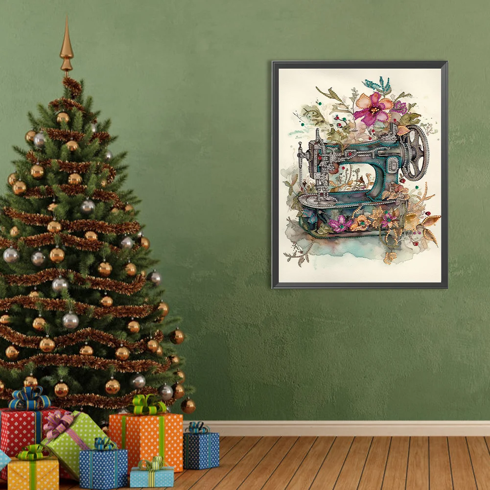 Diamond Painting - Partial Special Shaped Drill - Sewing Machine(Canvas|30*40cm)