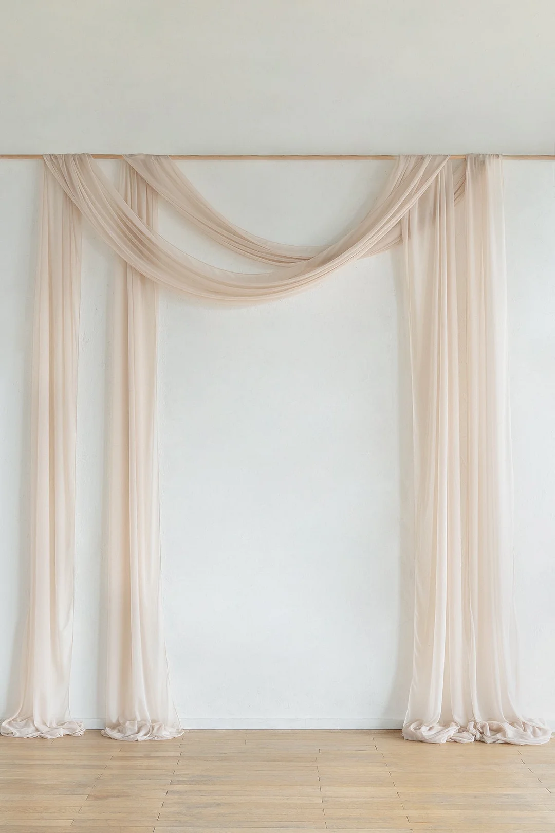 2 Panels Sheer Wedding Arch Draping 30" w x 32ft - 12 Colors