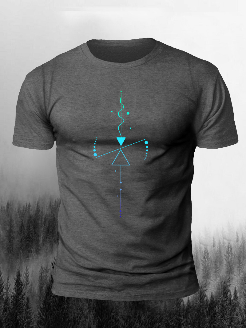 Men's Geometric Element Print T-Shirt