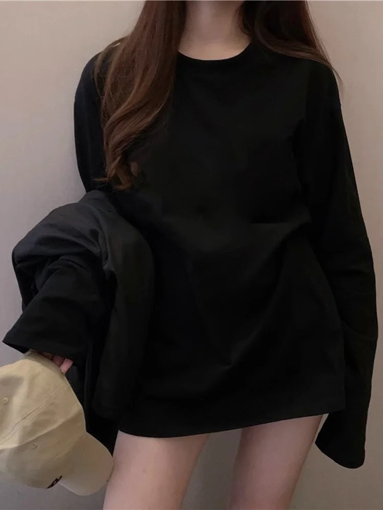 Brownm Brownm T-Shirt Women Fall 2023 New Loose Underbottom Long Sleeve Student Versatile Top Women's Fashion