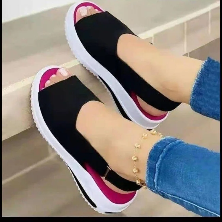 Women Casual Sandals Soft Stitching Ladies Sandals Comfortable Flat Sandals Female Open Toe Beach Shoes Woman Footwear