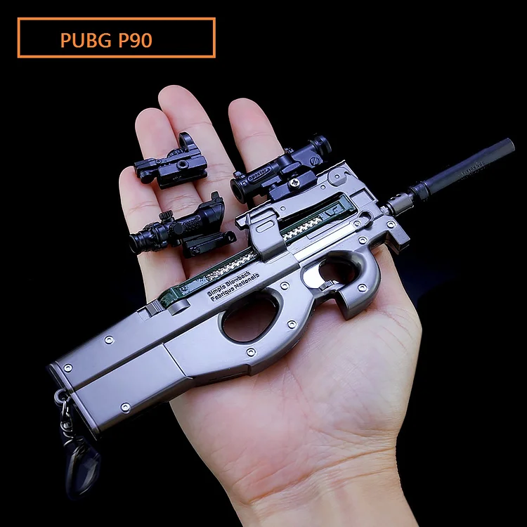 ToyTime PUBG  Mini Gun Alloy Pendant Keychains Collection R1895 AWM SCAR-L MGL P90  mini keychain fidget toy