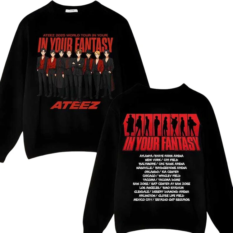 Ateez 2025 World Tour in Your Fantasy Cartoon Cute Sweatshirt officialateezshop