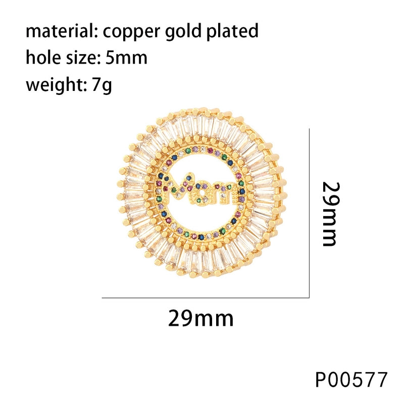 1 Piece 29*29mm Copper Zircon Sun Eagle Pendant Jewelry Accessories