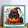 Pumpkin Black Cat-11CT Stamped Cross Stitch 40*40cm/15.75*15.75in tapestrymarket