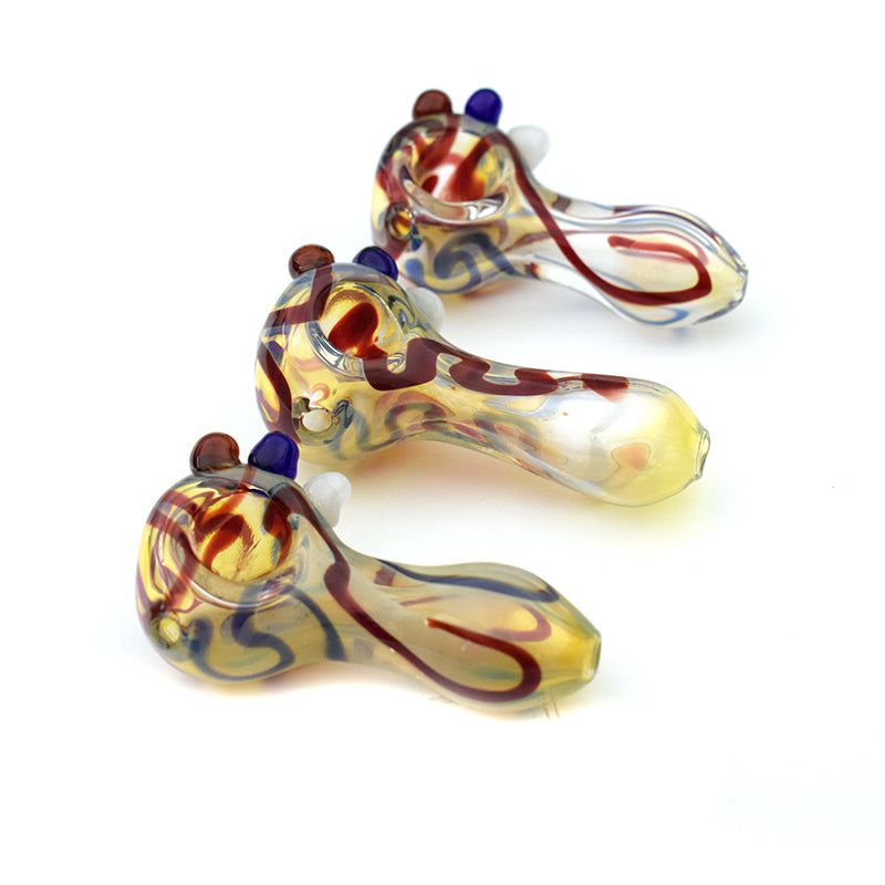 3" Glass mini spoon pipe with three color