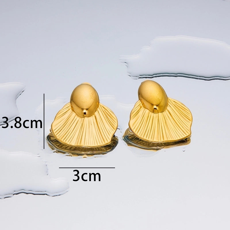 1 Pair Minimalist Geometric Plating Titanium Steel 18K Gold Plated Ear Studs
