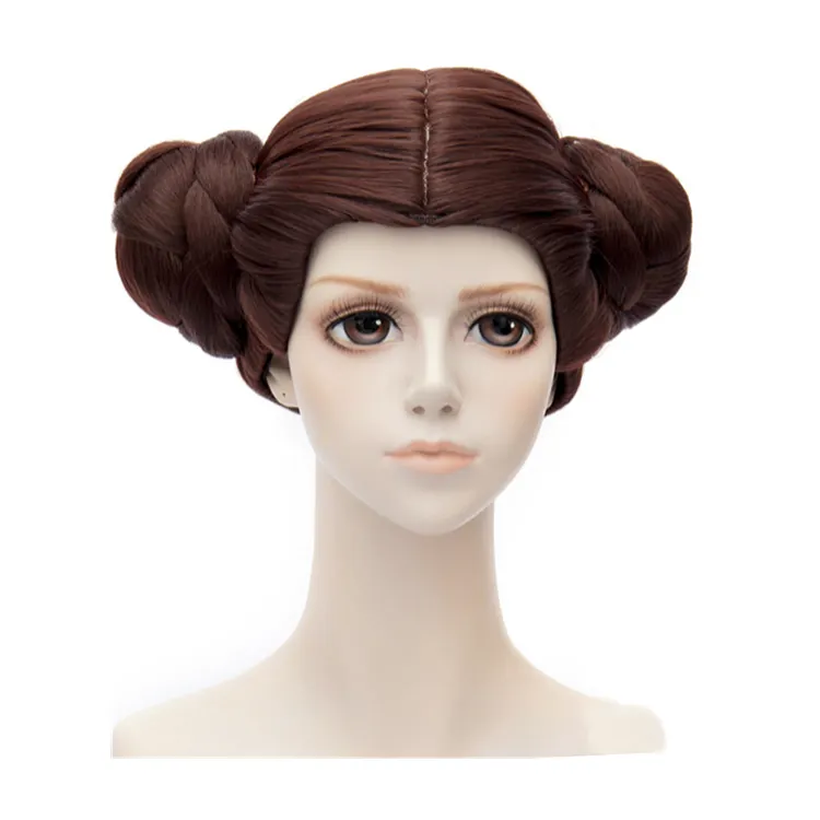Princess Leia Brown Wigs Cosplay Accessories Halloween Carnival Props