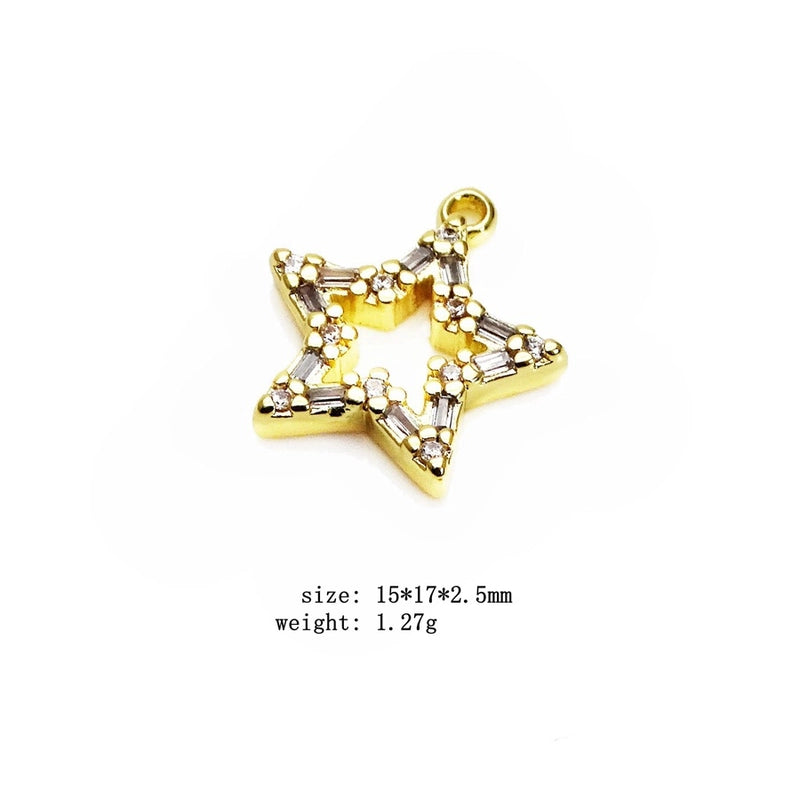 1 Piece Copper Zircon Heart Shape Pendant