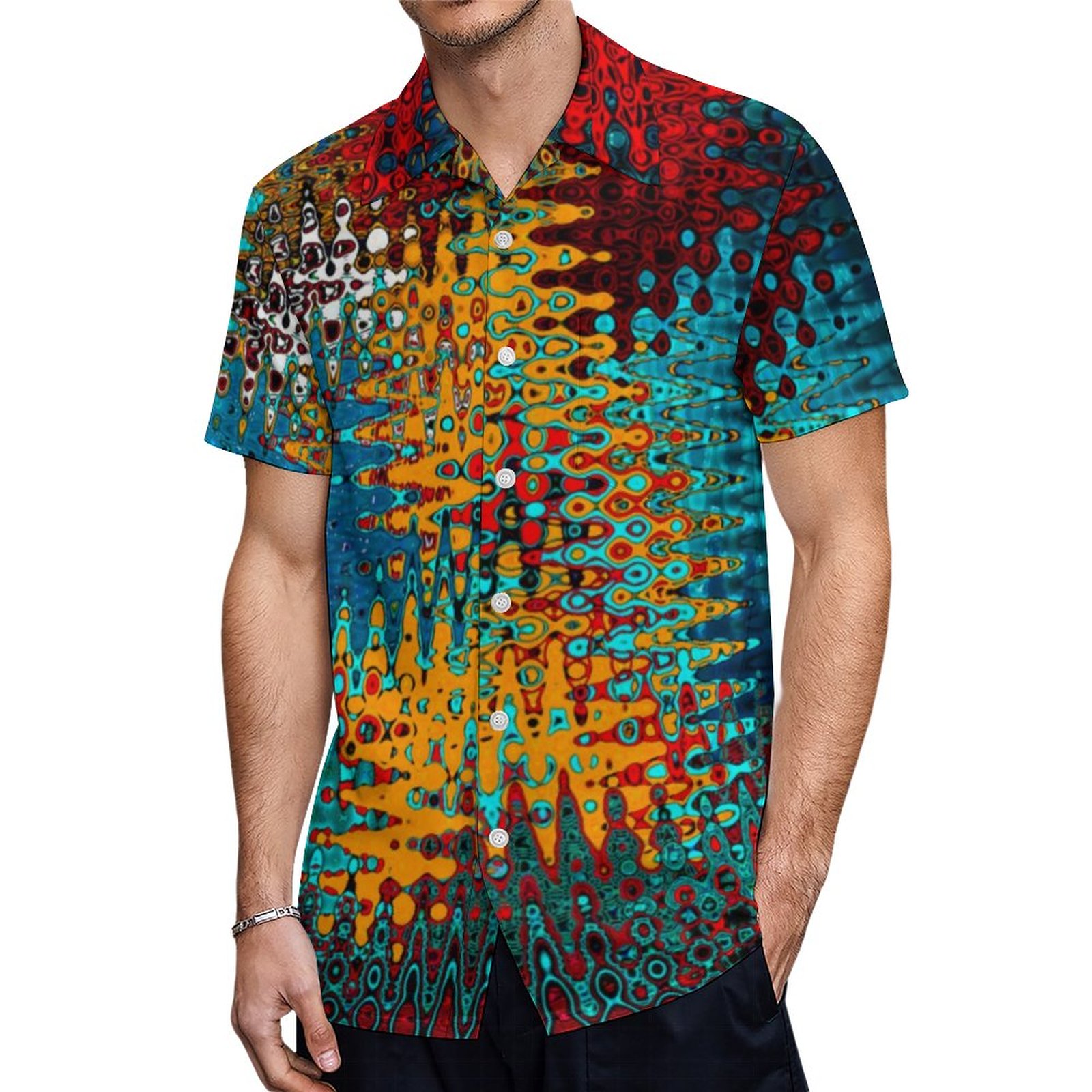 Bootyliscious Liquid Kung Fu Tiger Rave Hawaiian Shirt Mens Button Down Plus Size Tropical Hawaii Beach Shirts