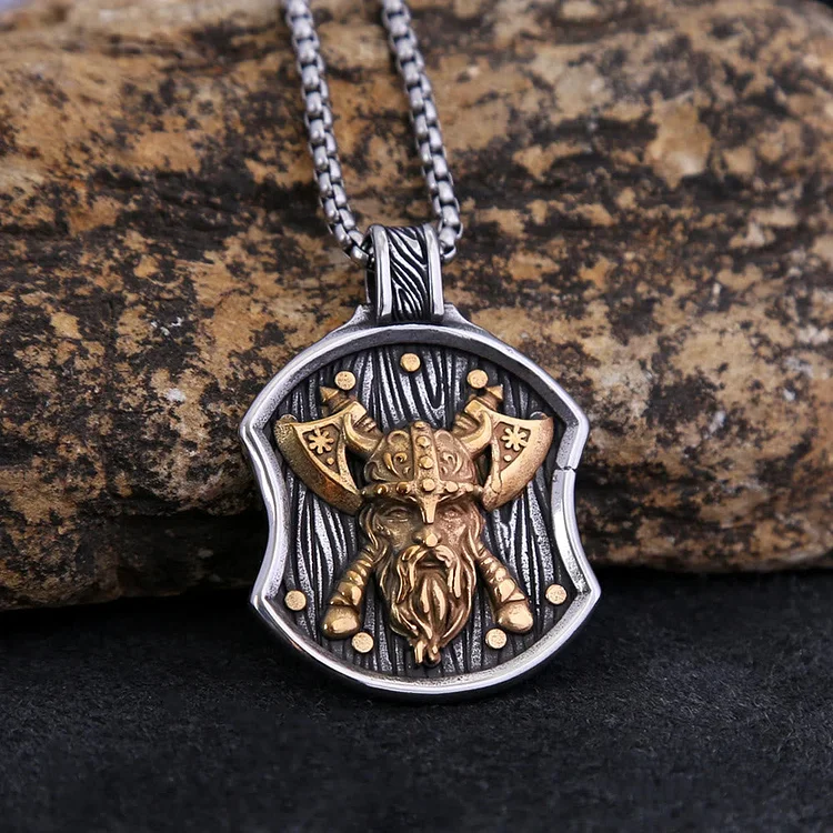 Coutureaura Odin Warrior Axe Shield Necklace