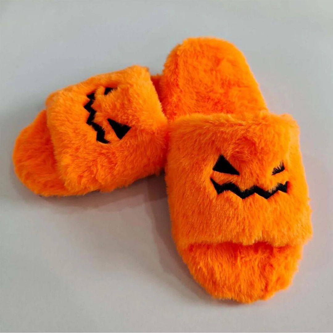 Women's Slippers Men‘s Hallowee Pumpkin Slippers