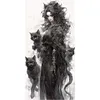 Cat Lady Full 14CT 2 Strands DIY Counted Cross Stitch Kits Large Size 50x100cm Needlework Embroidery Kit for Beginners Adults Gift Home Wall Decor