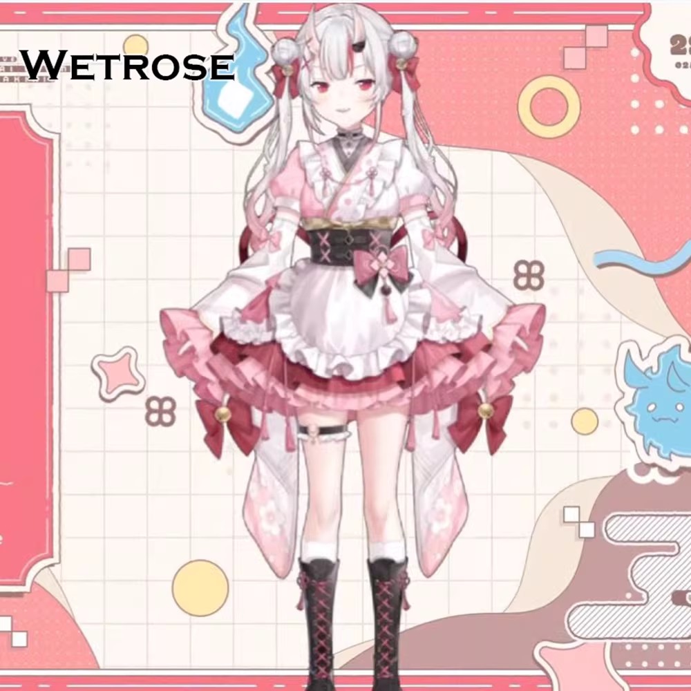 [Deposit Poll] Wetrose Hololive JP Vtuber Nakiri Ayame Japanese Maid New Outfit Cosplay Costume 百鬼あやめ和風メイドコスプレ
