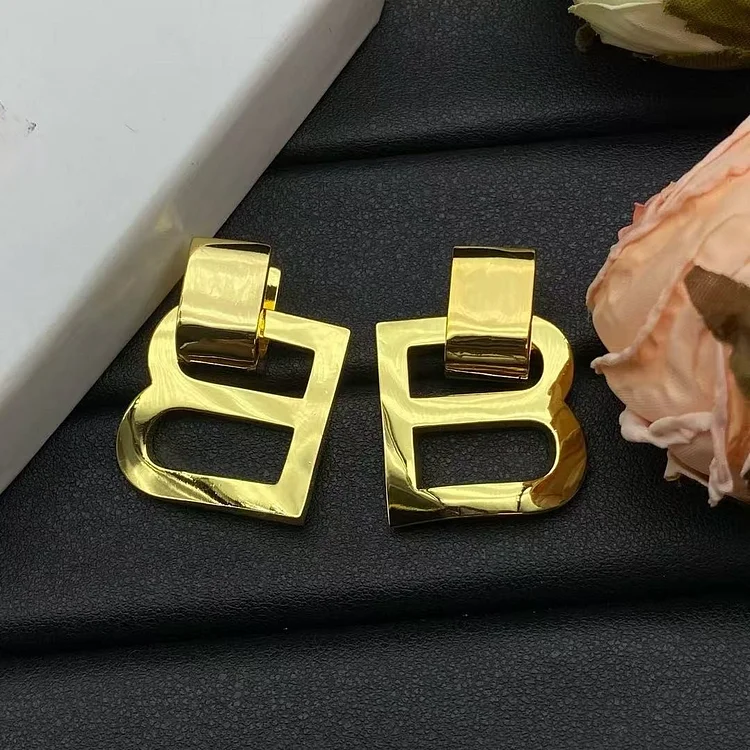 Classic Letter 18K Plated Gold Silver Earring Women New Fashion Jewelry