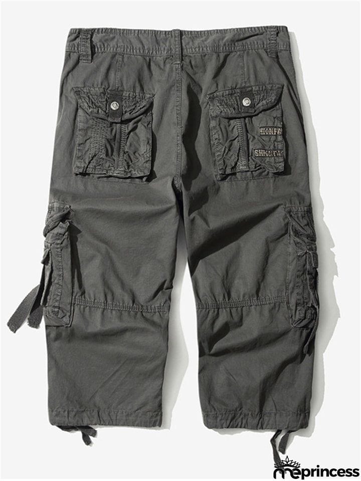 Men’s Relaxed Fit Below Knee 3/4 Length Cargo Shorts
