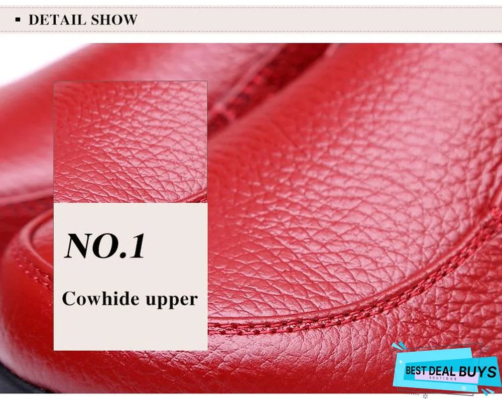 Women Flats Genuine Leather Casual Loafers Shoes