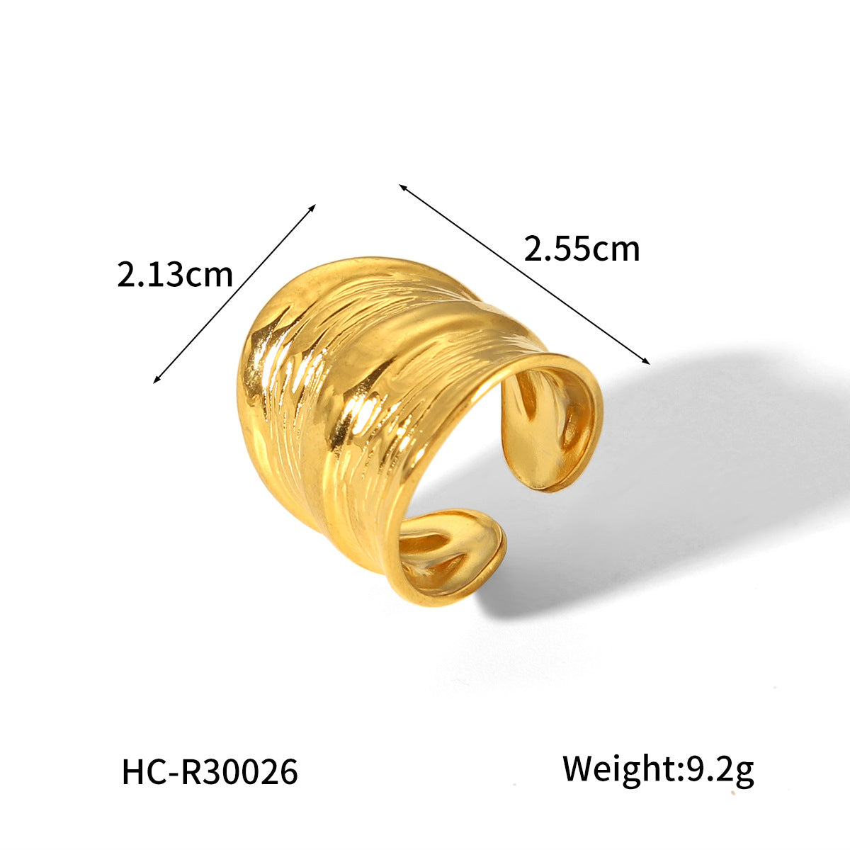 IG Style Ring Textured Geometric Stainless Steel Electroplating Rings