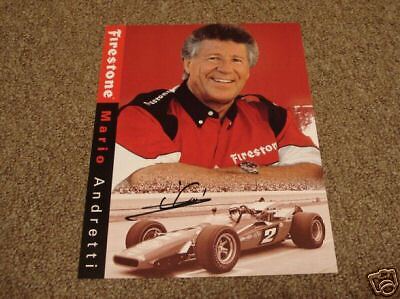 Mario Andretti IP Signed 8.5 x 11 Indy Car Racing Photo Poster painting