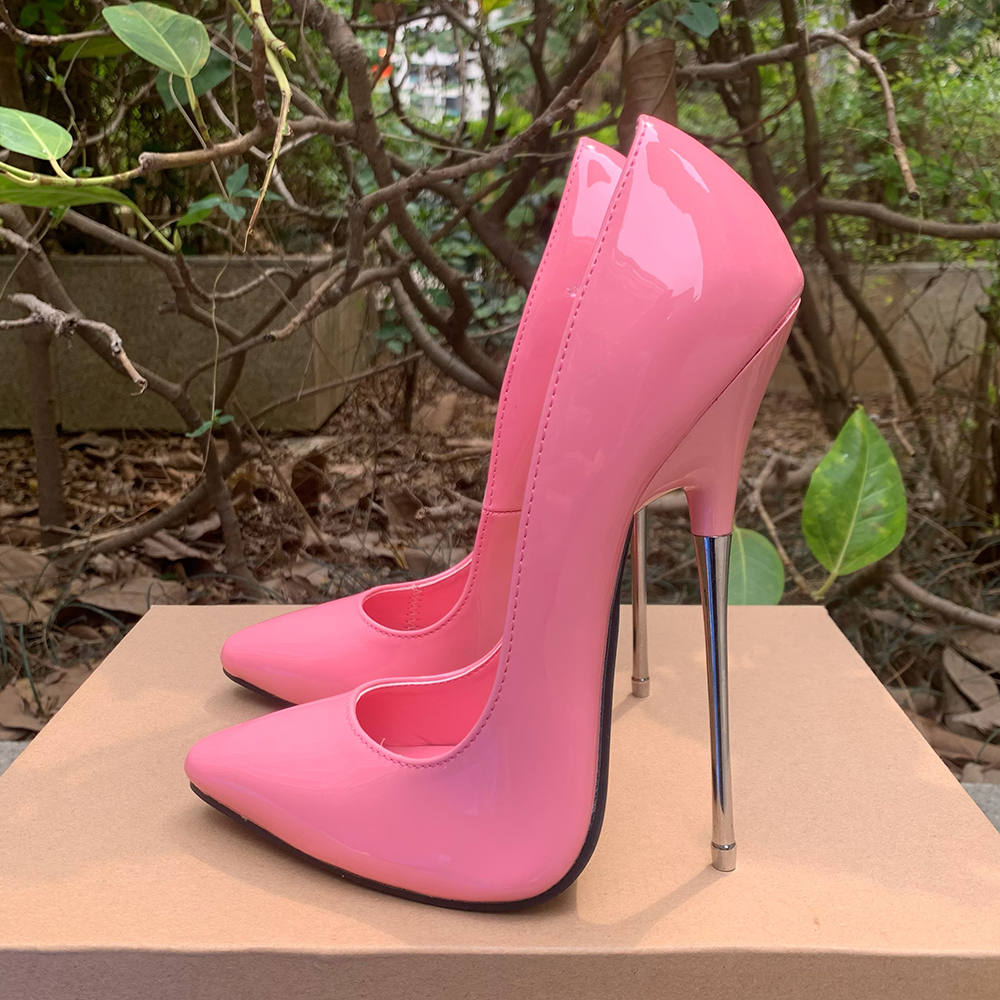 GOOSHOE 16cm Extreme High Heels Stilettos Women Pumps Candy Colour Catwalk Shoes Plus Size45 46