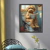 The Puppy Is Going To The Toilet. - 14CT Stamped Cross Stitch - 40*50cm - Dog