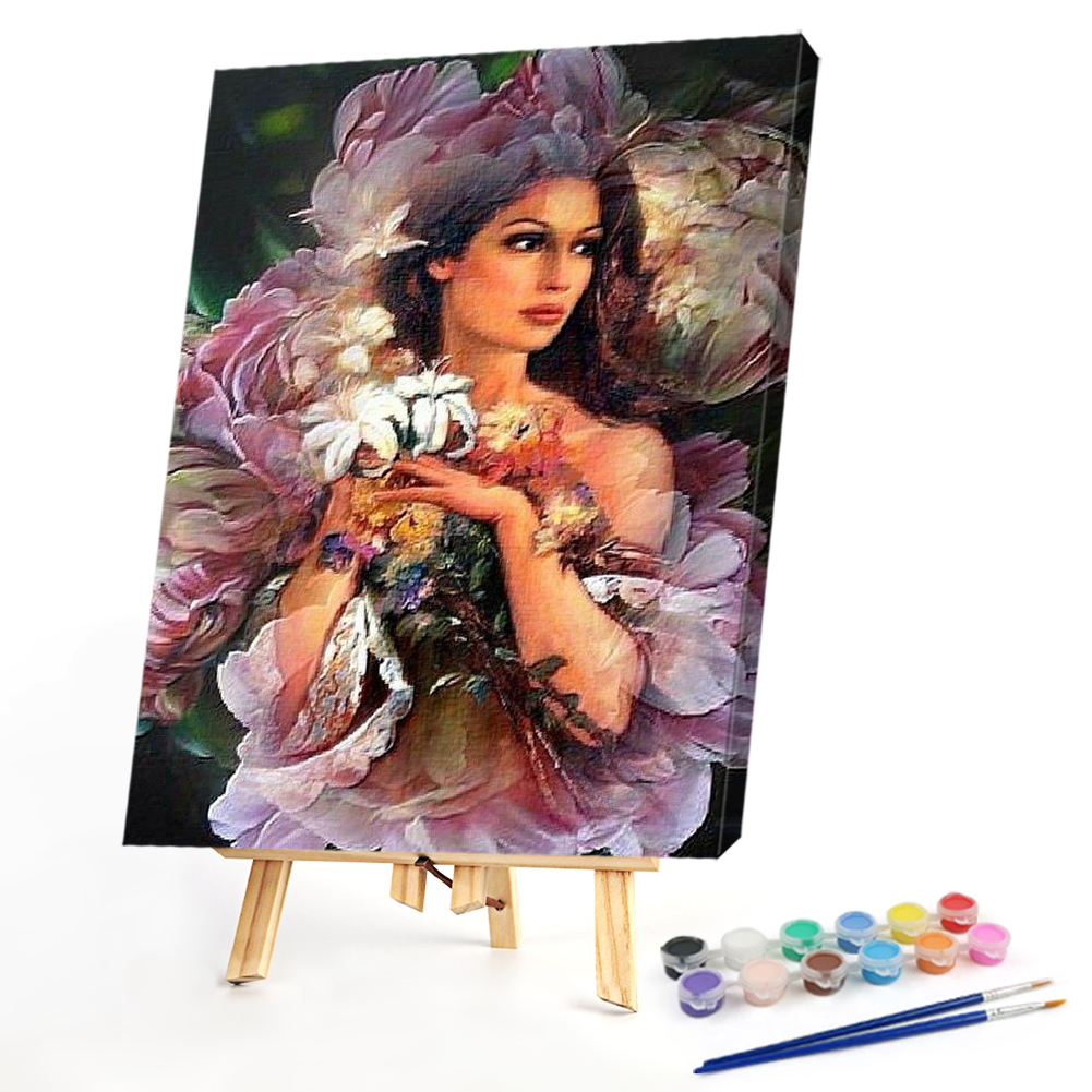 

40*50CM - Paint By Numbers - Peony Girl, 501 Original