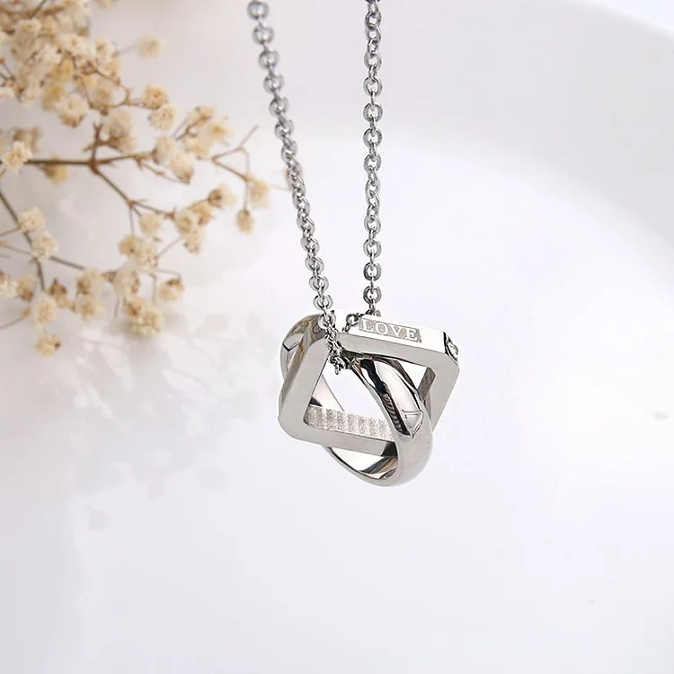 For Love - Circle & Square Linked Together Necklace