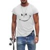 T-shirt à Manches Courtes et Col Rond Smile pour Hommes