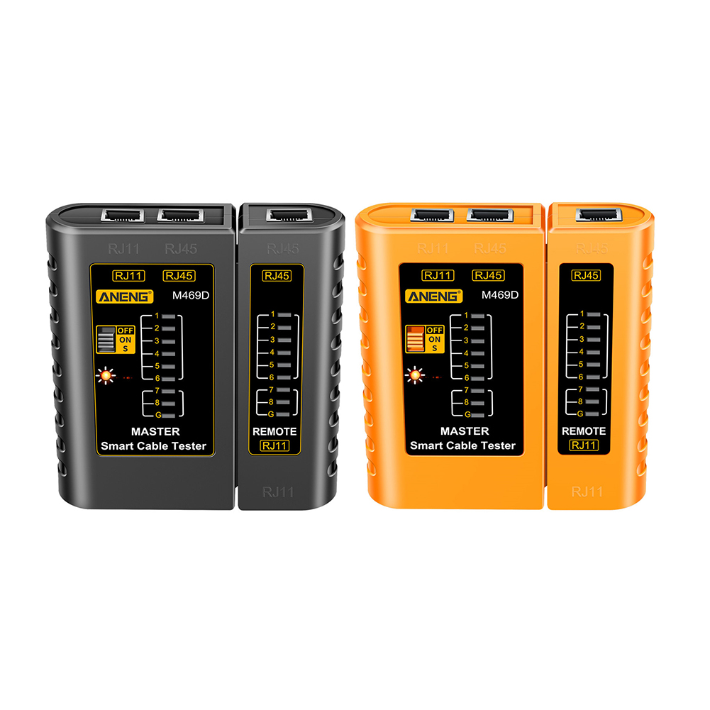 

ANENG M469D RJ45 RJ11 Network Cable Tester LAN Wire Telephone Line Detector, Yellow, 501 Original