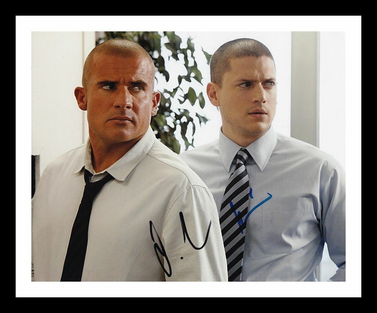 Wentworth Miller & Dominic Purcell - Prison Break Signed & Framed Photo Poster painting 2